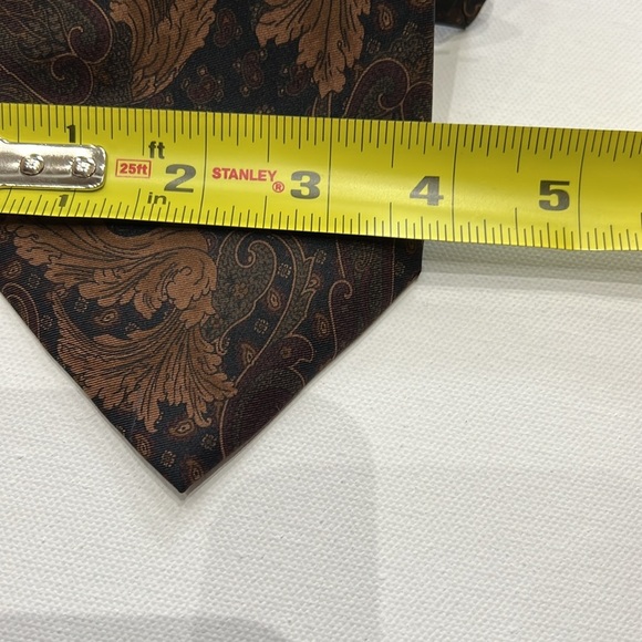 Vintage Woodward Men's Brown Floral All Silk Tie Made in U.S.A. - Picture 7 of 8